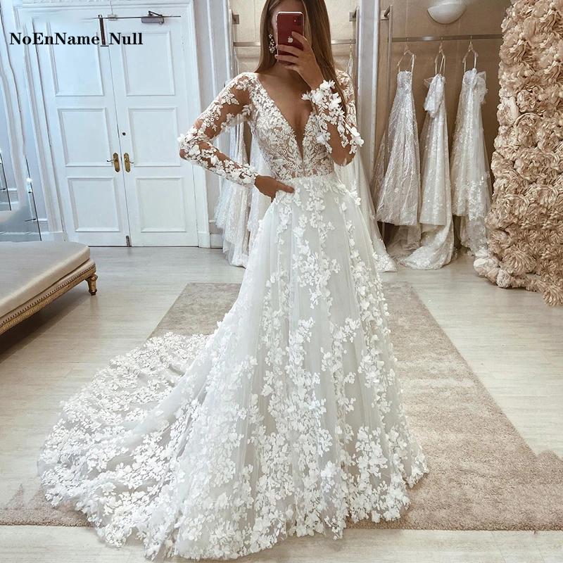 Sexy Deep V Neck Lace Wedding Dress A Line Dress Boho Applique Princess Bridal Dress Long Sleeve Vintage Flower Wedding Party
Sexy Deep V Neck Lace Wedding Dress A Line Dress Boho Applique Princess Bridal Dress Long Sleeve Vintage Flower Wedding Party