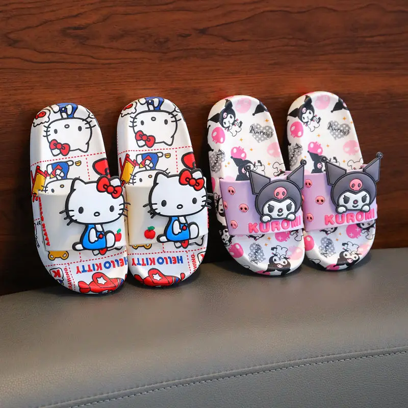 Anime Hello Kittys Cinnamoroll Cartoon Slippers Kawaii Melody Kuromi Bathroom Anti-Skid Children Sandals Soft Sole Shoes Gifts
Anime Hello Kittys Cinnamoroll Cartoon Slippers Kawaii Melody Kuromi Bathroom Anti-Skid Children Sandals Soft Sole Shoes Gifts
