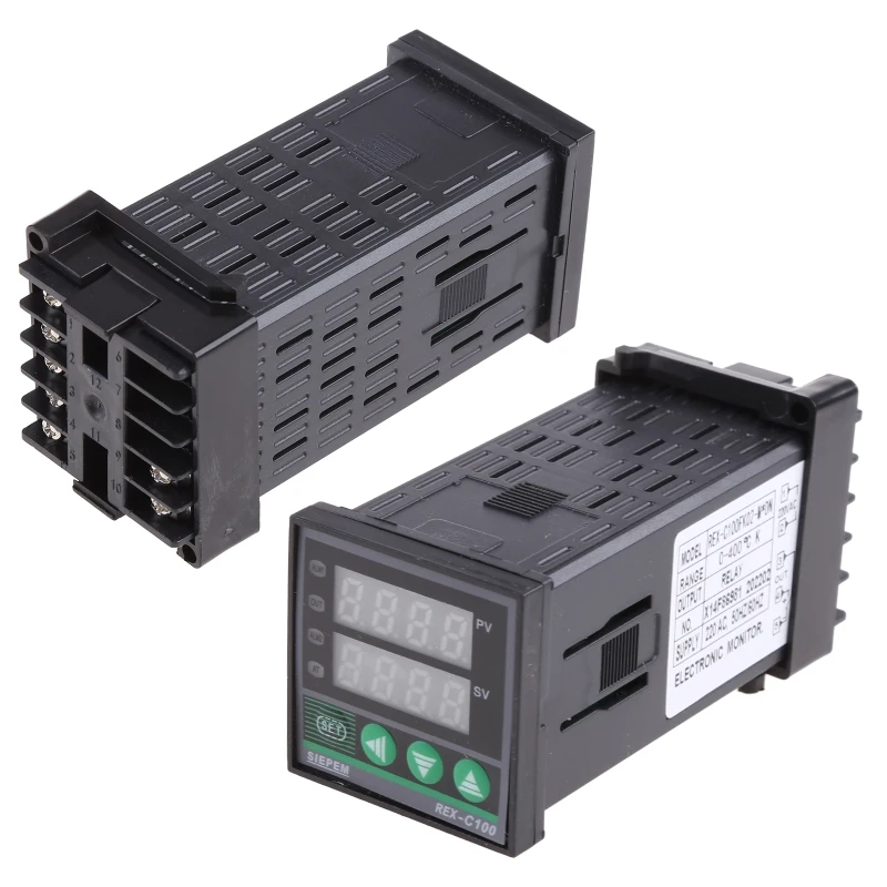 AC100-240V 0-400°C Digital PID REX-C100 Temperature Controller Digital Thermostat Fitting for Industrial 108mm/4.25 in KXRE 
AC100-240V 0-400°C Digital PID REX-C100 Temperature Controller Digital Thermostat Fitting for Industrial 108mm/4.25 in KXRE