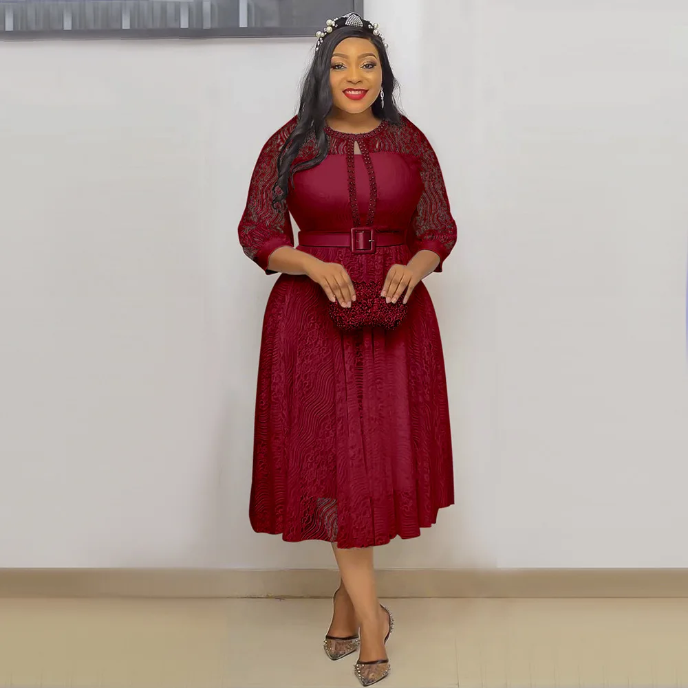 L-3XL African Dresses for Women Summer Elegent African Women Polyester Solid Color O-neck Knee-length Dress African Clothes
L-3XL African Dresses for Women Summer Elegent African Women Polyester Solid Color O-neck Knee-length Dress African Clothes