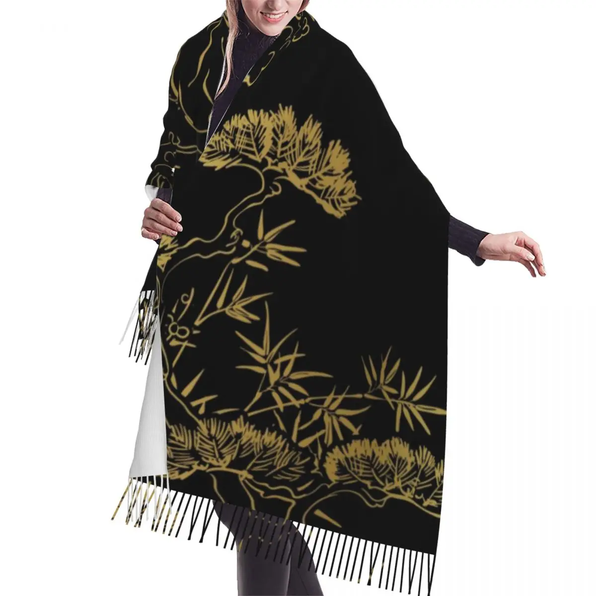 Japanese Gold Tiger Scarf Winter Long Large Tassel Scarves Soft Wrap Pashmina
Japanese Gold Tiger Scarf Winter Long Large Tassel Scarves Soft Wrap Pashmina
