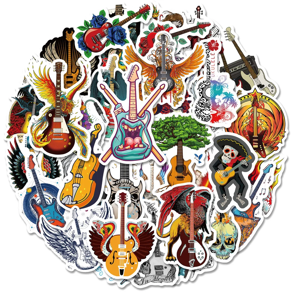 10/30/50PCS Rock Instrument Graffiti Waterproof Sticker Cartoon Creative Decoration Decal Children's Toy Helmet Guitar Wholesale
10/30/50PCS Rock Instrument Graffiti Waterproof Sticker Cartoon Creative Decoration Decal Children's Toy Helmet Guitar Wholesale