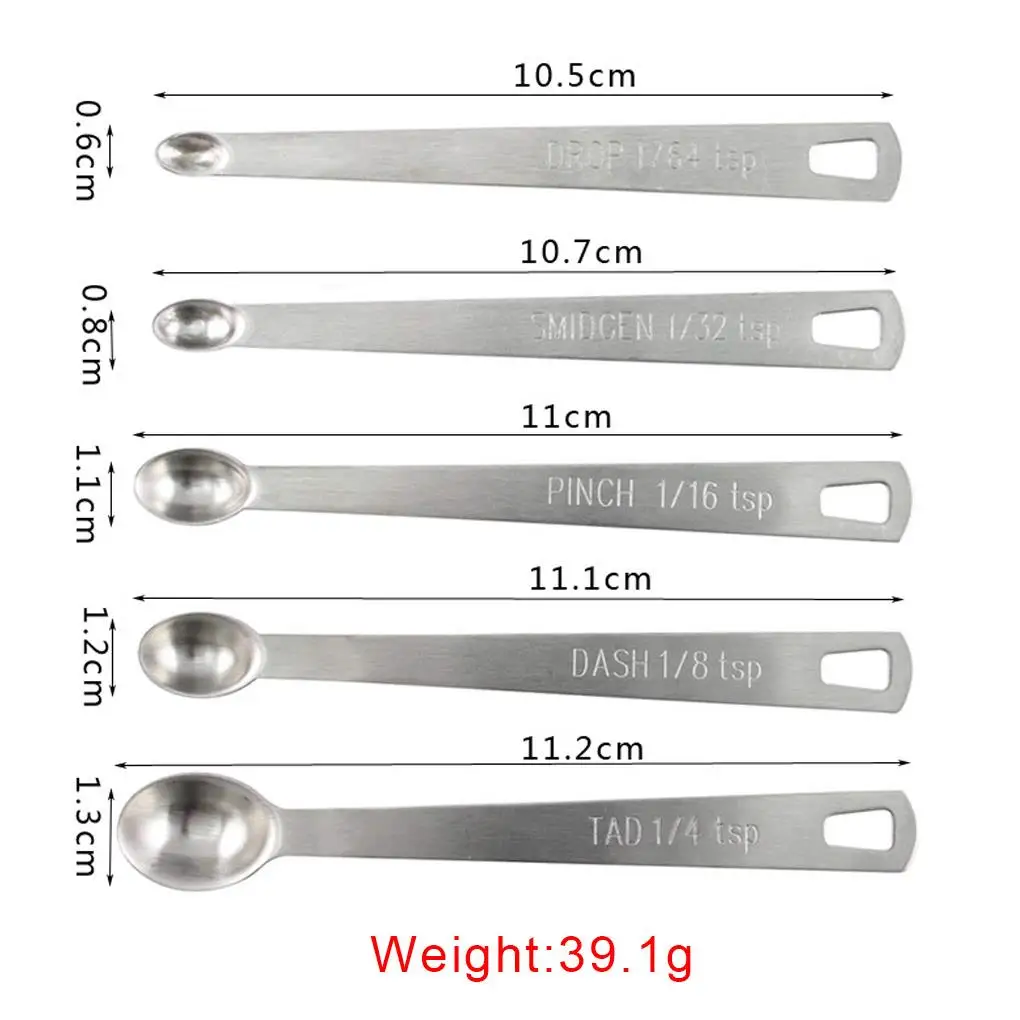 5pcs/Set Kitchen Cooking Gadgets Small Measuring Spoon Stainless Steel Coffee Measuring Spoons Tea Seasoning Multiple Size Mini 
5pcs/Set Kitchen Cooking Gadgets Small Measuring Spoon Stainless Steel Coffee Measuring Spoons Tea Seasoning Multiple Size Mini