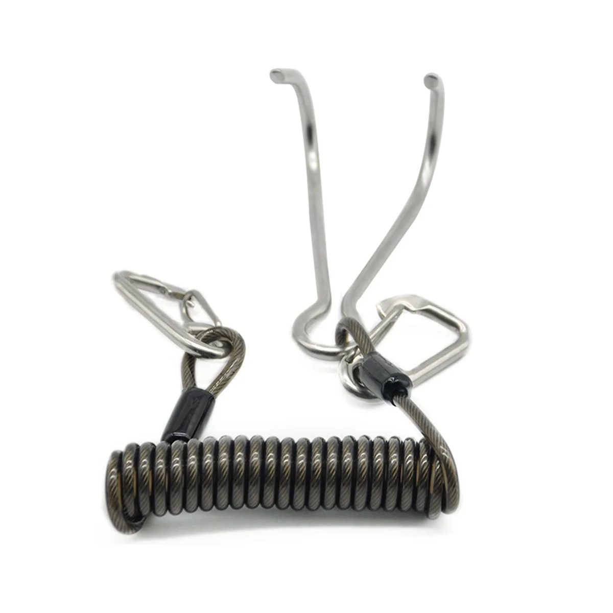 Double Head Dive Reef Rafting Hook Stainless Steel Reef Hook Spiral Coil Spring Cord Dive Safety Accessory - Black
Double Head Dive Reef Rafting Hook Stainless Steel Reef Hook Spiral Coil Spring Cord Dive Safety Accessory - Black