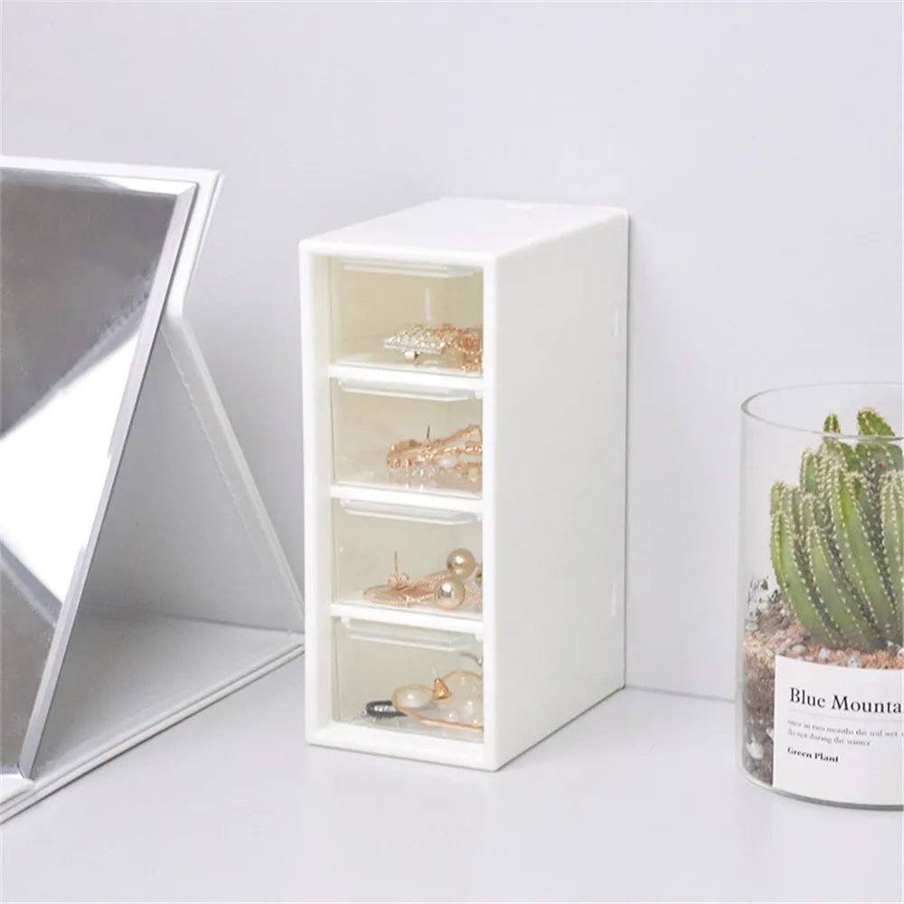 1PC Four-tier Small Drawer Design Jewelry Ring Earring Storage Box Home Dormitory Dust-proof Desk Stationery Cosmetics Organizer
1PC Four-tier Small Drawer Design Jewelry Ring Earring Storage Box Home Dormitory Dust-proof Desk Stationery Cosmetics Organizer