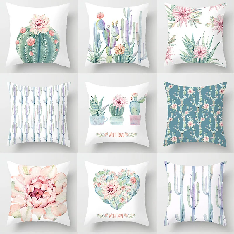 Watercolor Decorative Pillow Covers Cactus Flowers Green Succulents Cushion Covers Party Bedroom Sofa Car Decor Accessories 
Watercolor Decorative Pillow Covers Cactus Flowers Green Succulents Cushion Covers Party Bedroom Sofa Car Decor Accessories