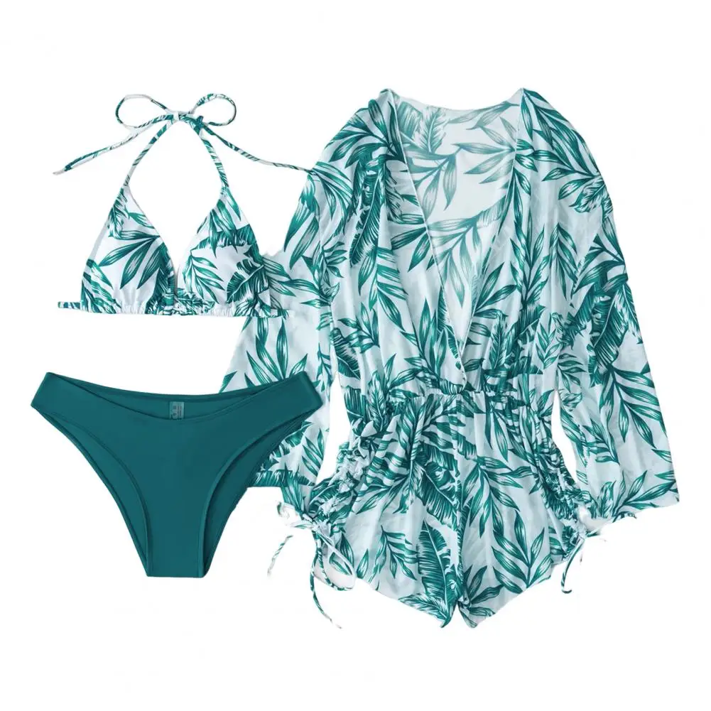 3 шт./комплект, женское бикини с длинным рукавом и V-образным вырезом
3 шт./комплект, женское бикини с длинным рукавом и V-образным вырезом