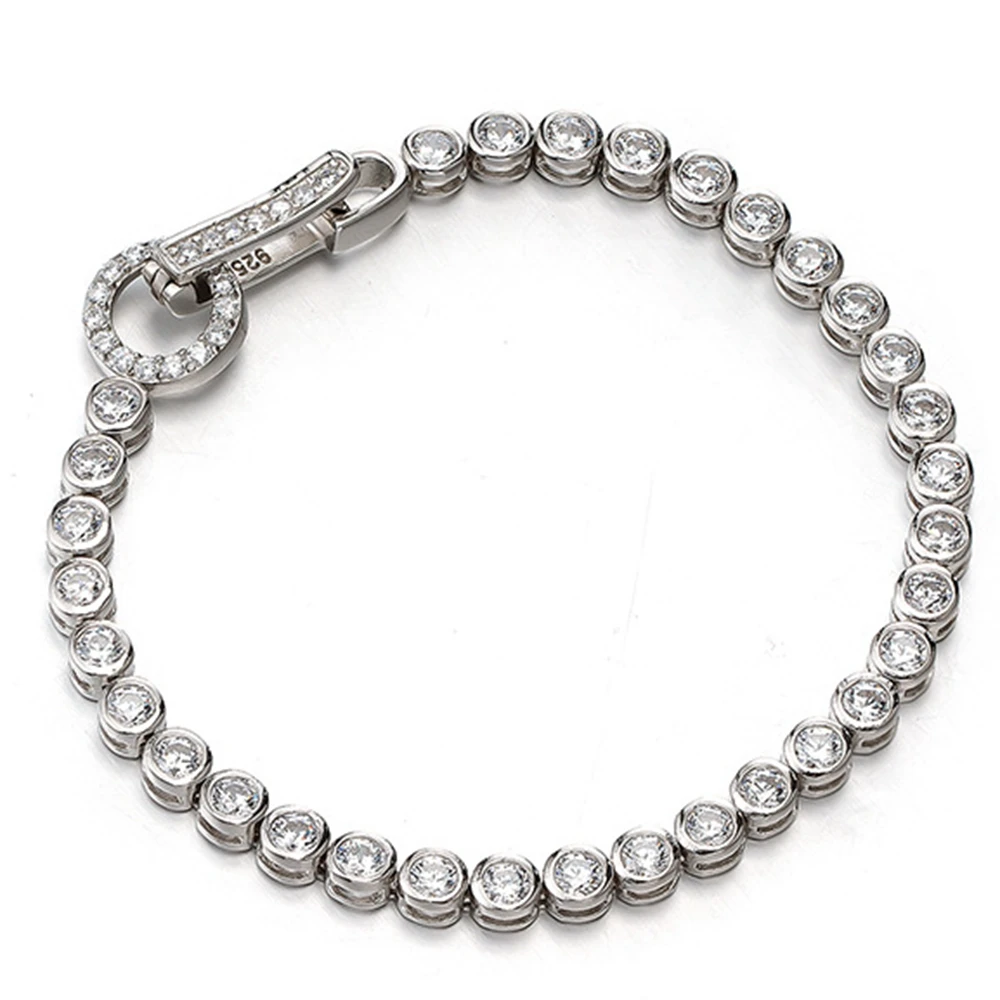 ARIGAYA 925 Sterling Silver with Round Cut 3mm Atificial Moissanite Diamond ChainTennis Bracelet Wedding Fine Jewelry Women
ARIGAYA 925 Sterling Silver with Round Cut 3mm Atificial Moissanite Diamond ChainTennis Bracelet Wedding Fine Jewelry Women
