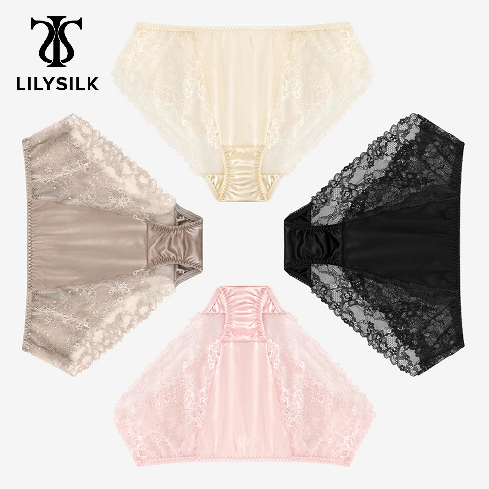 LILYSILK Women 4 Pcs Silk Panty Set Femme Lace-Trimmed Mid-Waist Confortable Underwear Free Shipping
LILYSILK Women 4 Pcs Silk Panty Set Femme Lace-Trimmed Mid-Waist Confortable Underwear Free Shipping