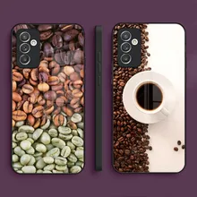 Coffee Beans Phone Case For Samsung A52 A71 A22 A21 A20 A31 A12 A51 A40 A10 A32 A72 A30 Back Tempered Glass Cover