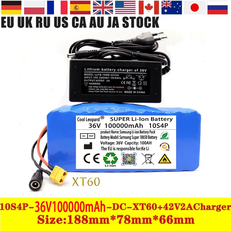 Cool Leopard New 36V 10S4P XT60 100Ah 600W 18650 Li-Ion Battery Voor 42V E-fiets Elektrische Fiets Scooter Met Bms + Lader
Cool Leopard New 36V 10S4P XT60 100Ah 600W 18650 Li-Ion Battery Voor 42V E-fiets Elektrische Fiets Scooter Met Bms + Lader
