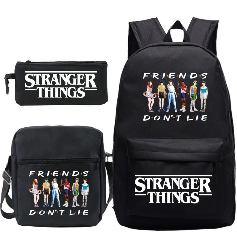 Stranger Things 4 Backpack Friends Don't Lie School Bags for Teenager Boys Girls Knapsack Mochila Students Kids Backpacks 3pcs
Stranger Things 4 Backpack Friends Don't Lie School Bags for Teenager Boys Girls Knapsack Mochila Students Kids Backpacks 3pcs