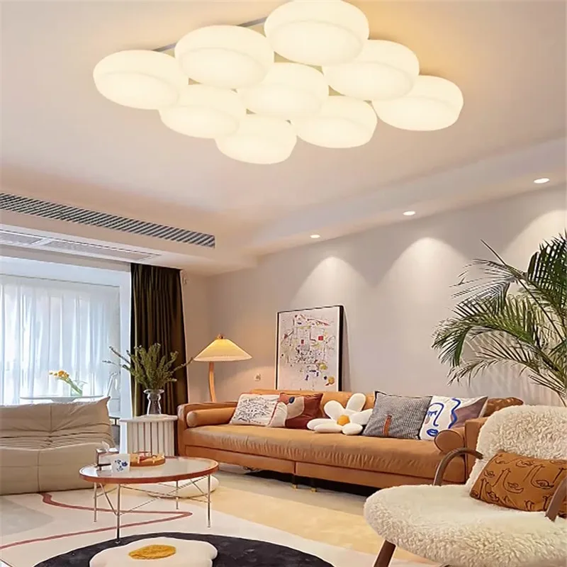 

New living room light advanced sense of modern simple Nordic creative fashion hall white minimalist ceiling light