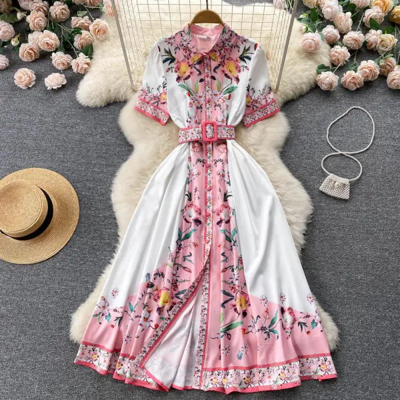 WEIHAOBANG 2022 Summer Women New Printed Single Breasted Lapel Short Sleeve Slim Waistband Dress Casual Medium Long A-line Skirt
WEIHAOBANG 2022 Summer Women New Printed Single Breasted Lapel Short Sleeve Slim Waistband Dress Casual Medium Long A-line Skirt