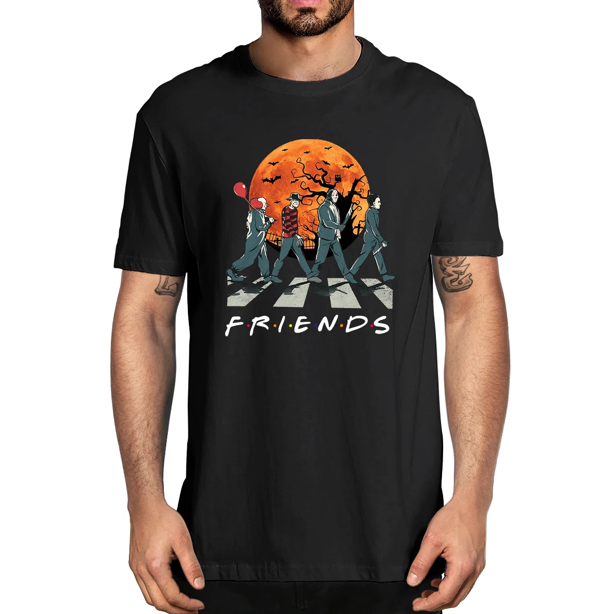 Friends Horror Movies Halloween Characters Inspired 100% Cotton Summer Men's Novelty Oversized T-Shirt Women Casual Tee AE0918
Friends Horror Movies Halloween Characters Inspired 100% Cotton Summer Men's Novelty Oversized T-Shirt Women Casual Tee AE0918