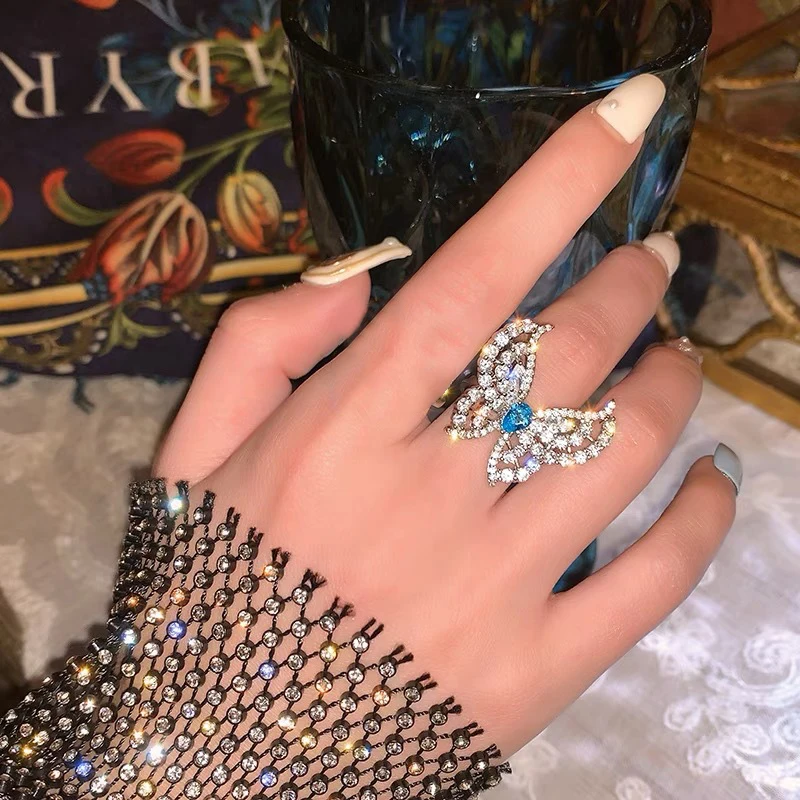 Unique Korean Butterfly Open Cuff Rings for Women Zircon Crystal Girls Wedding Finger Jewelry Fashion Design Gifts Anillo
Unique Korean Butterfly Open Cuff Rings for Women Zircon Crystal Girls Wedding Finger Jewelry Fashion Design Gifts Anillo