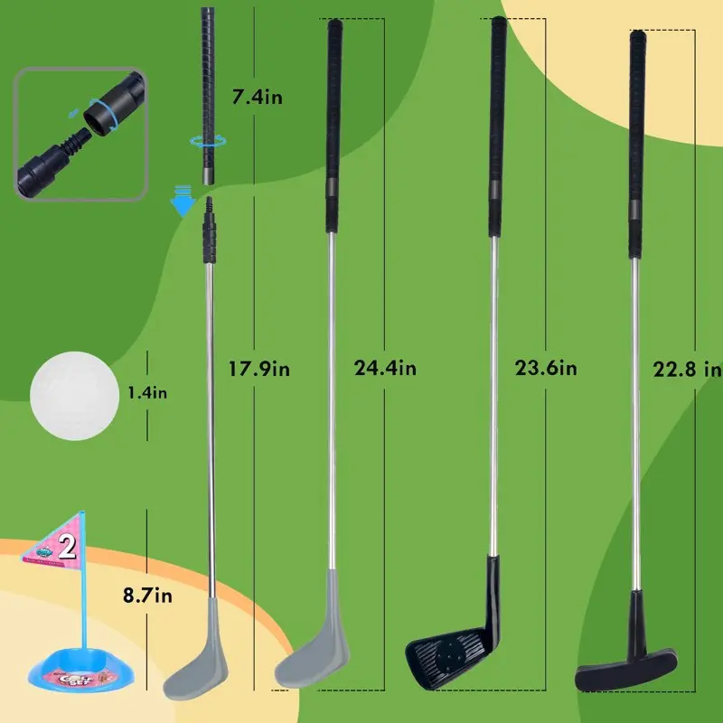 Toy Golf Clubs Set, 15 Pcs Happy Young Golfer Sports Kit for Kids Physical and Mental Development
Toy Golf Clubs Set, 15 Pcs Happy Young Golfer Sports Kit for Kids Physical and Mental Development