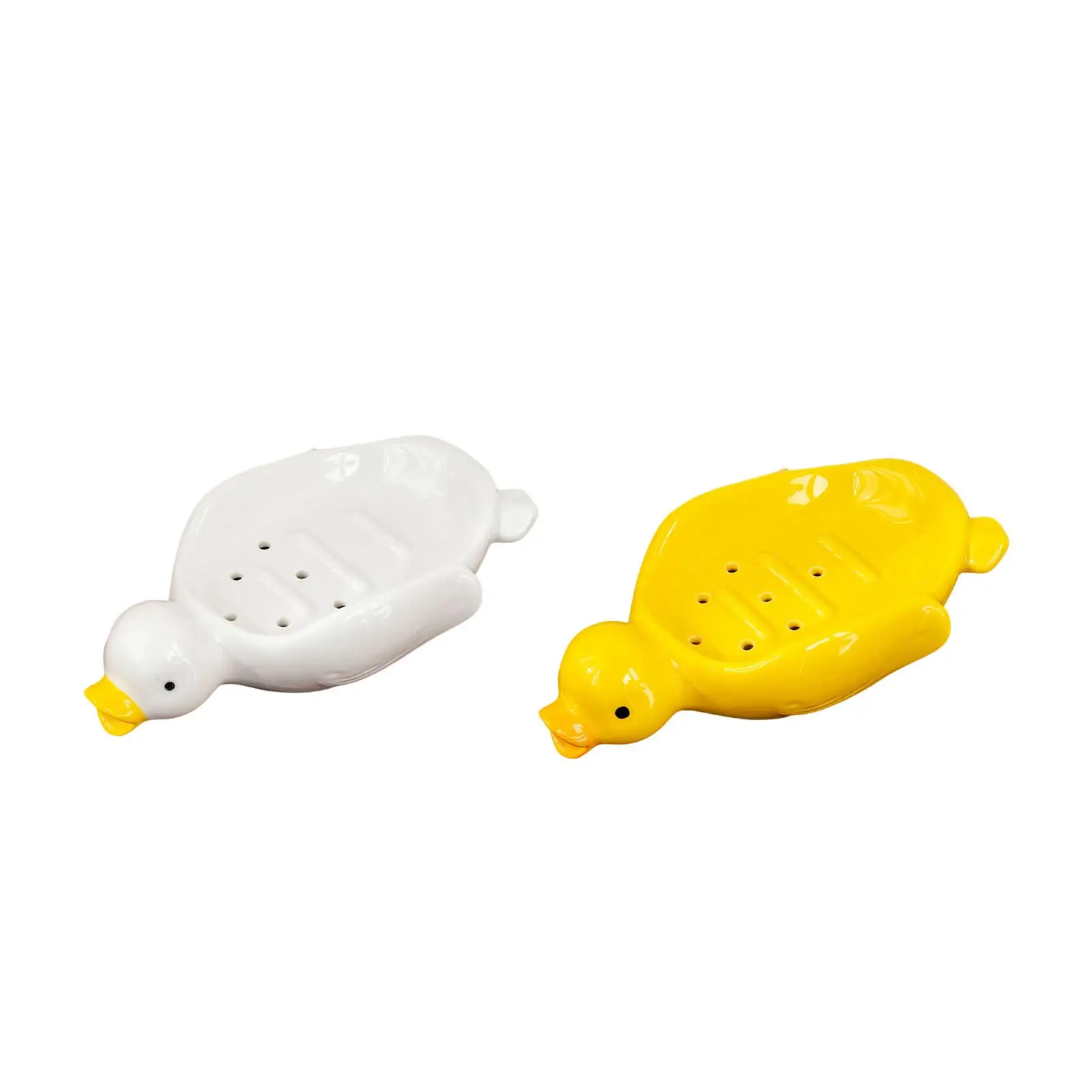 

Duck Soap Dishes Decoration Multipurpose Ceramic Adorable Gifts Duck Shape Soap Rack Container Cute Soap Dish for Tabletop Dorm