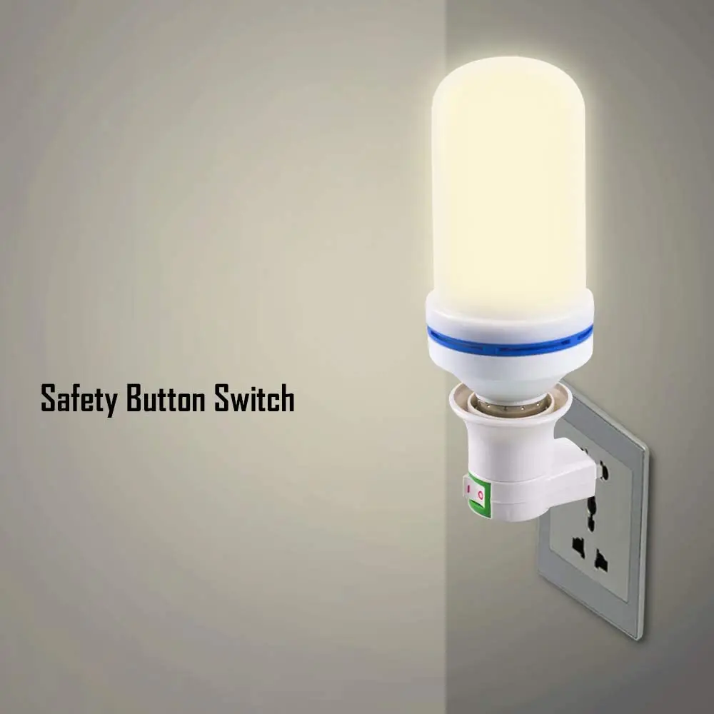 

1PC Hot Sell Practical White E27 LED Light Socket To EU/US Plug Holder Adapter Converter ON/OFF For Bulb Lamp