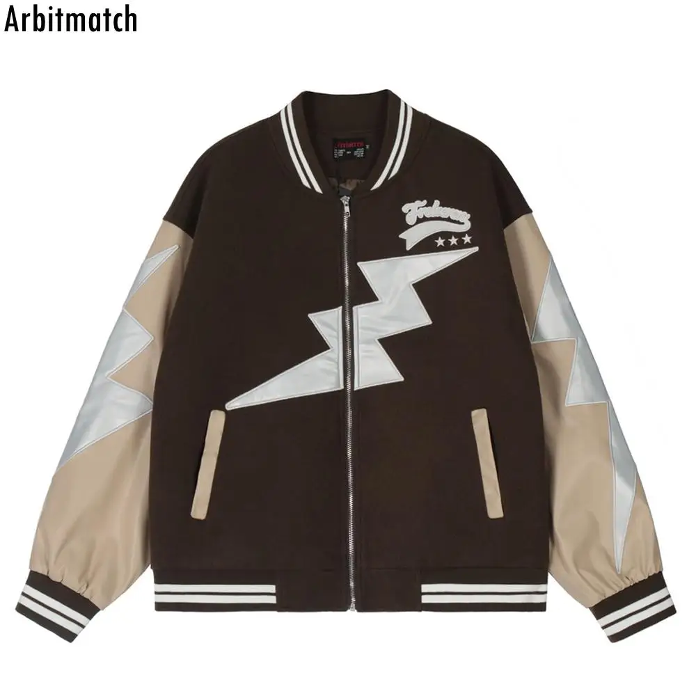 Men Baseball Jacket Embroidered Letter Bomber Jacket Hip Hop Streetwear Vintage Retro Loose Lightning Patchwork College Coat
Men Baseball Jacket Embroidered Letter Bomber Jacket Hip Hop Streetwear Vintage Retro Loose Lightning Patchwork College Coat