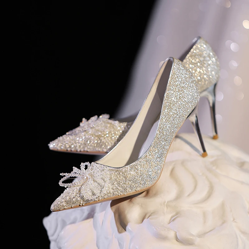Sweety Girls Pumps Original Crystal Shoes Wedding Shoes Dress Bride Shoes High Heels Women's Champagne Color High Sense French
Sweety Girls Pumps Original Crystal Shoes Wedding Shoes Dress Bride Shoes High Heels Women's Champagne Color High Sense French