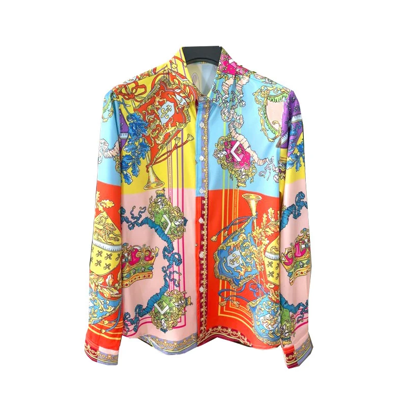 New Baroque Men Long Sleeve Floral Luxury Crown Chemise Homme Casual Slim Fit Wedding Banquet Prom Fancy Shirt
New Baroque Men Long Sleeve Floral Luxury Crown Chemise Homme Casual Slim Fit Wedding Banquet Prom Fancy Shirt