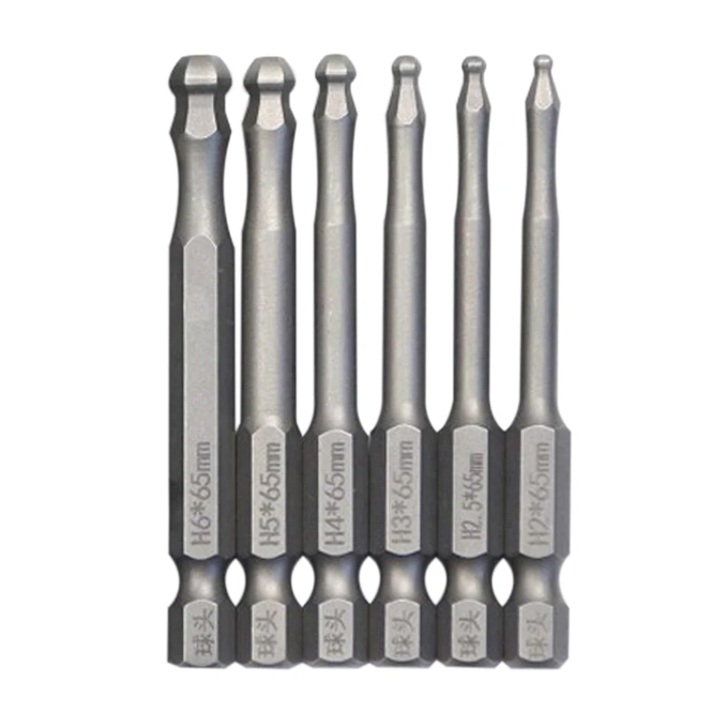 6Pcs Ball End Hexagon Screwdriver Bit Magnetic Batch Head Set 65mm Alloy Steel Bit Tool H 2.0 H2.5 H3.0 H4.0 H5.0 H6.0
6Pcs Ball End Hexagon Screwdriver Bit Magnetic Batch Head Set 65mm Alloy Steel Bit Tool H 2.0 H2.5 H3.0 H4.0 H5.0 H6.0