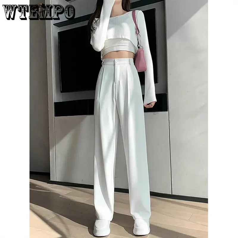 WTEMPO Casual High Waist Loose Wide Leg Pants Women Spring Fall New Female Floor-Length White Suits Pants Ladies Long Trousers
WTEMPO Casual High Waist Loose Wide Leg Pants Women Spring Fall New Female Floor-Length White Suits Pants Ladies Long Trousers