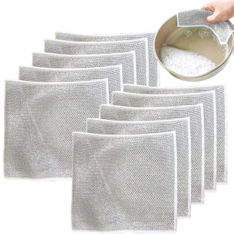 Multifunctional Wire Dishcloth Non Stick Silver Cleaning Dish Towel Reusable Oil Dishcloth Pot Strong Rust Removal For Sinks
Multifunctional Wire Dishcloth Non Stick Silver Cleaning Dish Towel Reusable Oil Dishcloth Pot Strong Rust Removal For Sinks