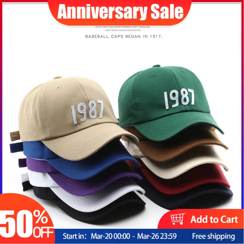 SLECKTON Cotton Baseball Cap for Women and Men 1987 Labeled Hats Casual Snapback Hat Summer Sun Visors Caps Unisex Gorras
SLECKTON Cotton Baseball Cap for Women and Men 1987 Labeled Hats Casual Snapback Hat Summer Sun Visors Caps Unisex Gorras