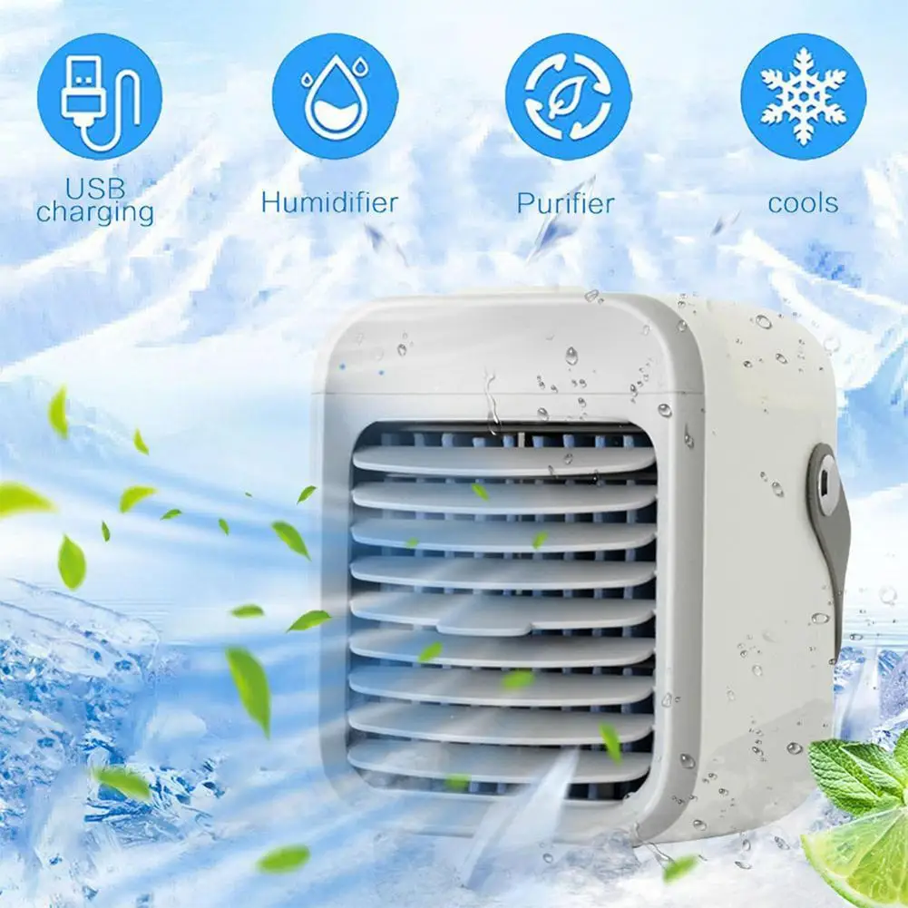 Mini Air Conditioner Handheld Air Cooler Humidifier USB Rechargable Water Cooling Fan For Home Office Table Fan
Mini Air Conditioner Handheld Air Cooler Humidifier USB Rechargable Water Cooling Fan For Home Office Table Fan