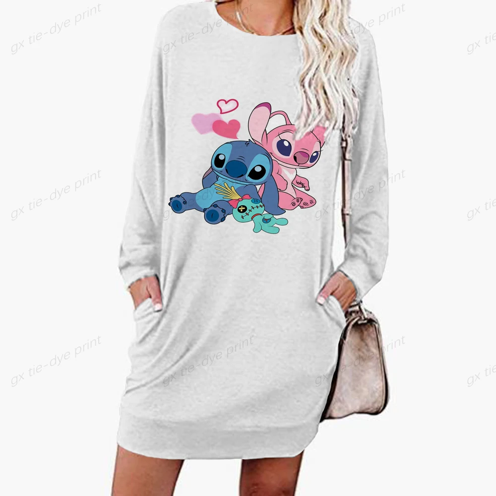 Korean Women Autumn Sweatshirts Female Hooded Casual Disney Stitch Print Drawstring Pullovers Ladies Daily Loose Long Dresses
Korean Women Autumn Sweatshirts Female Hooded Casual Disney Stitch Print Drawstring Pullovers Ladies Daily Loose Long Dresses