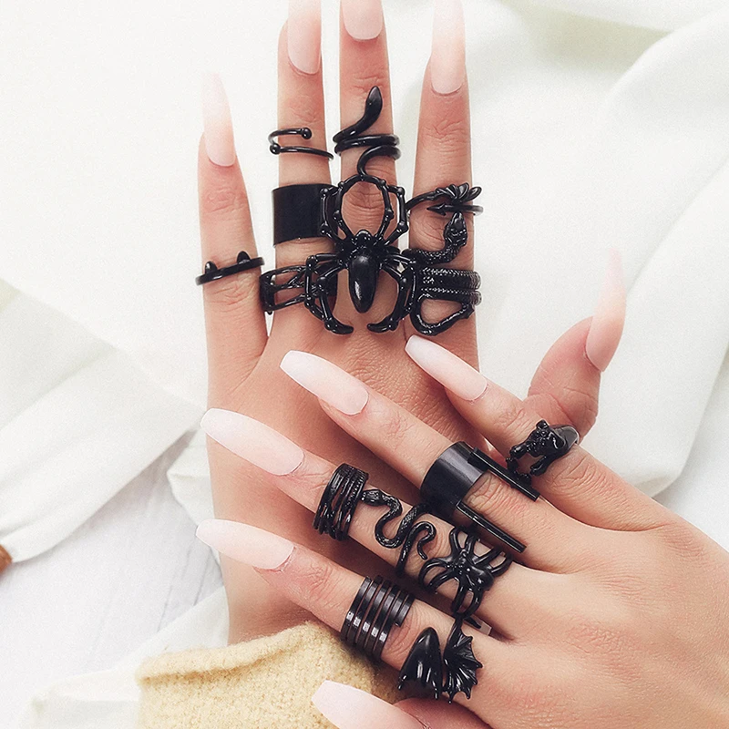 16 Pcs Rings Sets For Women Aesthetic Y2K Punk Gothic Jewelry New Black Snake Spiders Accessories Gift Sent Free Shipping
16 Pcs Rings Sets For Women Aesthetic Y2K Punk Gothic Jewelry New Black Snake Spiders Accessories Gift Sent Free Shipping