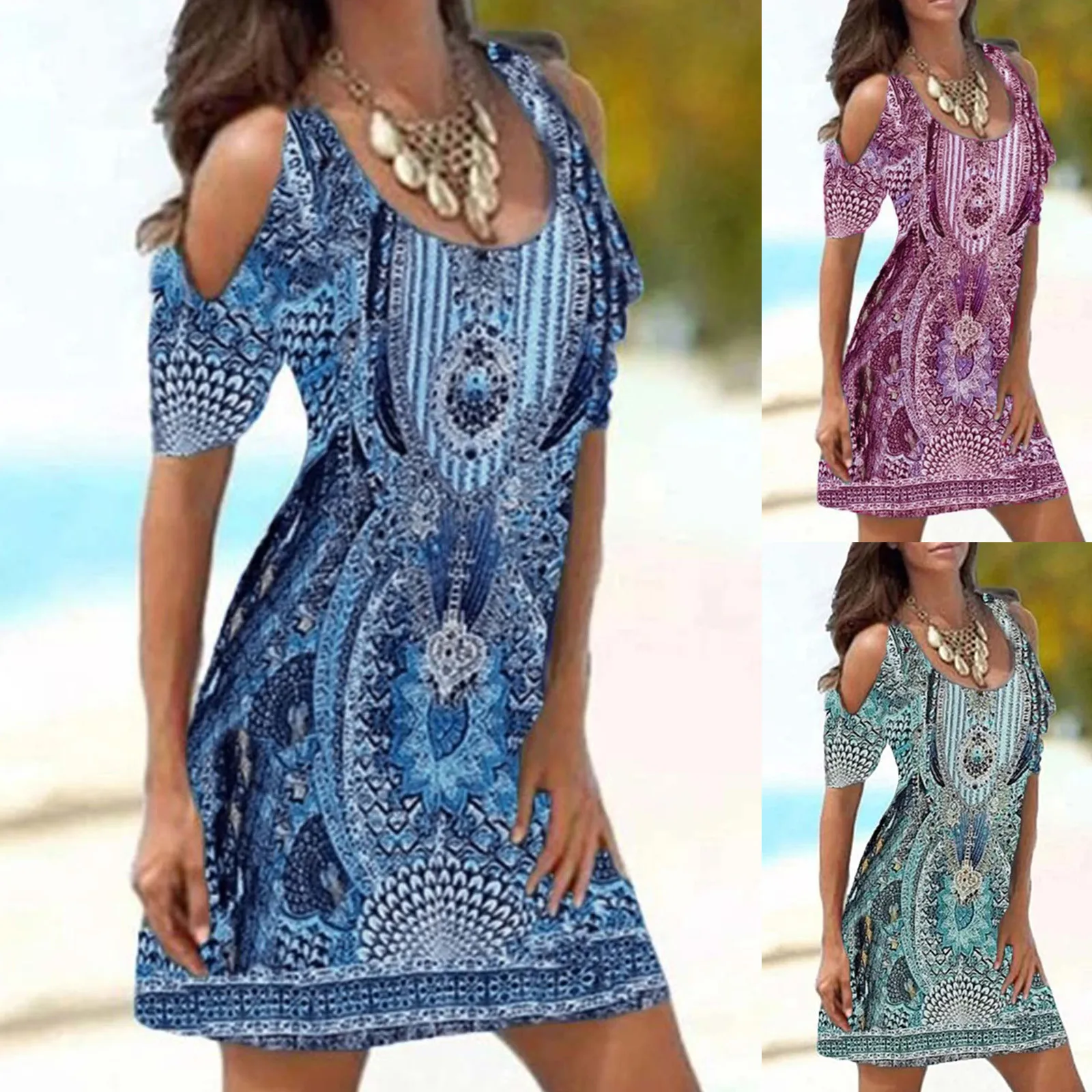 Bohemian Print Off Shoulder Dress Women's Fashion Hollow Out Club Party Casual Dress Summer Ladies Beach Mini Dress Robe 2022
Bohemian Print Off Shoulder Dress Women's Fashion Hollow Out Club Party Casual Dress Summer Ladies Beach Mini Dress Robe 2022