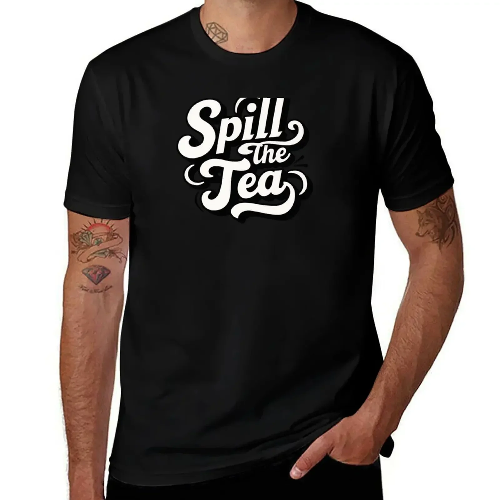 Spill the Tea - футболка GenZ Slang с аниме быстросохнущие топы большого размера большие