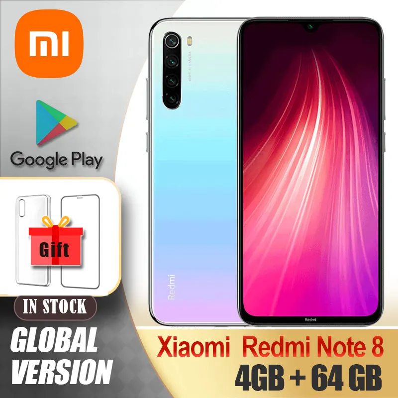 Сотовый телефон Xiaomi Redmi Note 8 / Note8 (2021) смартфон с чехлом для телефона оригинальный