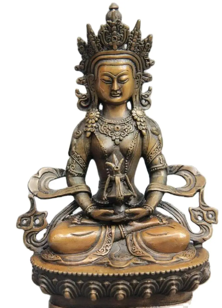 21cm Tibet Buddhism Temple Copper Bronze Longevity Amitayus Guan Yin Kwan-yin Buddha
21cm Tibet Buddhism Temple Copper Bronze Longevity Amitayus Guan Yin Kwan-yin Buddha
