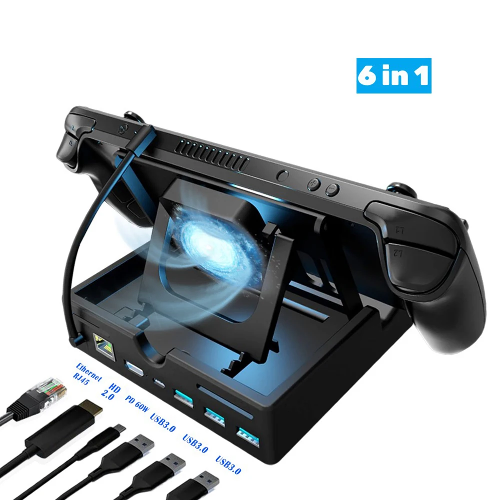 Steam Deck Docking Station TV Base Stand 6 in 1 Hub USB 3.0 4K HDMI-compatible RJ45 Gigabit Ethernet PD 60W USB-C Charger Dock
Steam Deck Docking Station TV Base Stand 6 in 1 Hub USB 3.0 4K HDMI-compatible RJ45 Gigabit Ethernet PD 60W USB-C Charger Dock