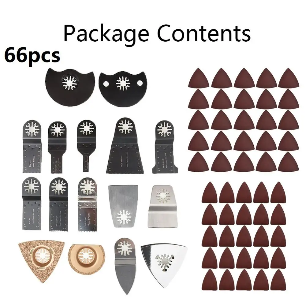 66Pcs Bi-Metal Mix Oscillating Saw Blades Multi-Fuction For Fein Multimaster Dremel Makita Electric Power Tool Accessories
66Pcs Bi-Metal Mix Oscillating Saw Blades Multi-Fuction For Fein Multimaster Dremel Makita Electric Power Tool Accessories