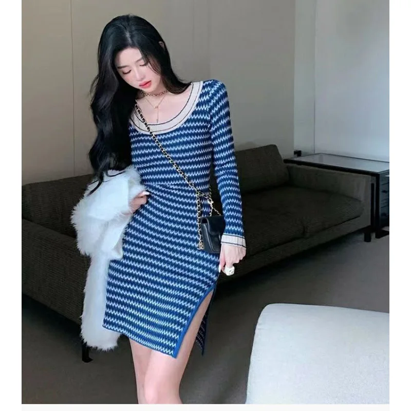 Цельнокроеное трикотажное платье для вечерние, сексуальное облегающее повседневное мини-платье Y2k, женское дизайнерское офисное осеннее платье в полоску с длинным рукавом
Цельнокроеное трикотажное платье для вечерние, сексуальное облегающее повседневное мини-платье Y2k, женское дизайнерское офисное осеннее платье в полоску с длинным рукавом