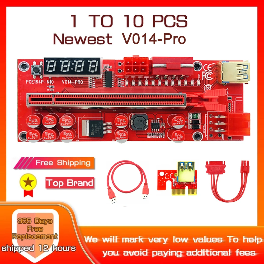1-10 шт. Riser 014 Pro PCIE Райзер для видеокарты Райзер PCI Express X16 Райзер USB 3,0 двойной 6-контактный 4-контактный разъем питания для майнинга BTC
1-10 шт. Riser 014 Pro PCIE Райзер для видеокарты Райзер PCI Express X16 Райзер USB 3,0 двойной 6-контактный 4-контактный разъем питания для майнинга BTC