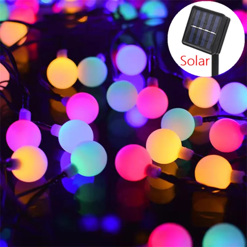 5/7m LED Ball Garland Fairy Lights String Waterproof Outdoor Lamp Christmas Lights Party Holiday Solar Light Outdoors Decoration 
5/7m LED Ball Garland Fairy Lights String Waterproof Outdoor Lamp Christmas Lights Party Holiday Solar Light Outdoors Decoration
