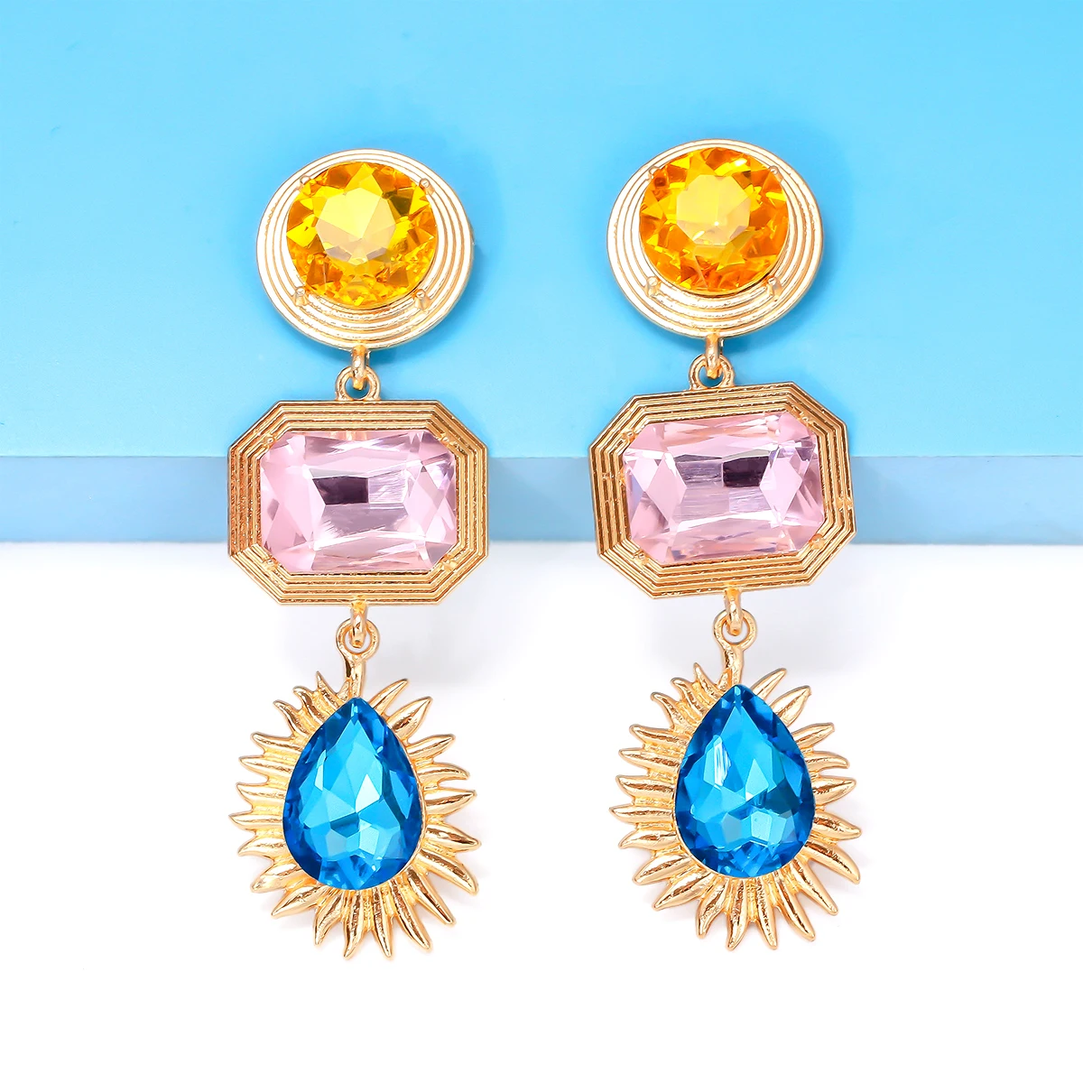 JURAN Colorful Crystal Rhinestone Long Drop Earrings High-Quality Luxury Wedding Party Accessories for Women Statement Jewelry
JURAN Colorful Crystal Rhinestone Long Drop Earrings High-Quality Luxury Wedding Party Accessories for Women Statement Jewelry
