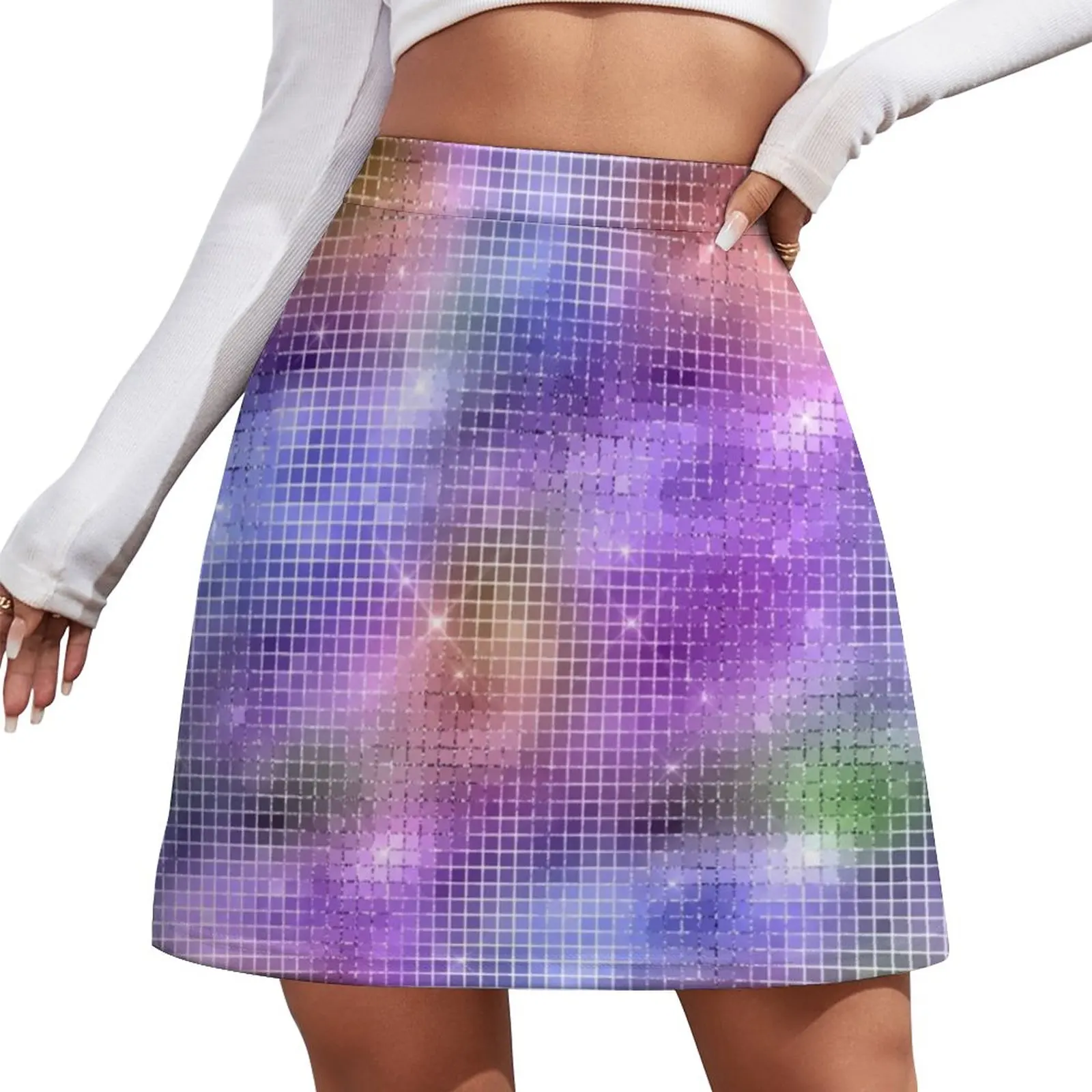 Rainbow Disco Ball Skirt Female Mirror Squares Print Vintage Mini Skirts Street Style High Waist Oversized Casual A-line Skirt
Rainbow Disco Ball Skirt Female Mirror Squares Print Vintage Mini Skirts Street Style High Waist Oversized Casual A-line Skirt
