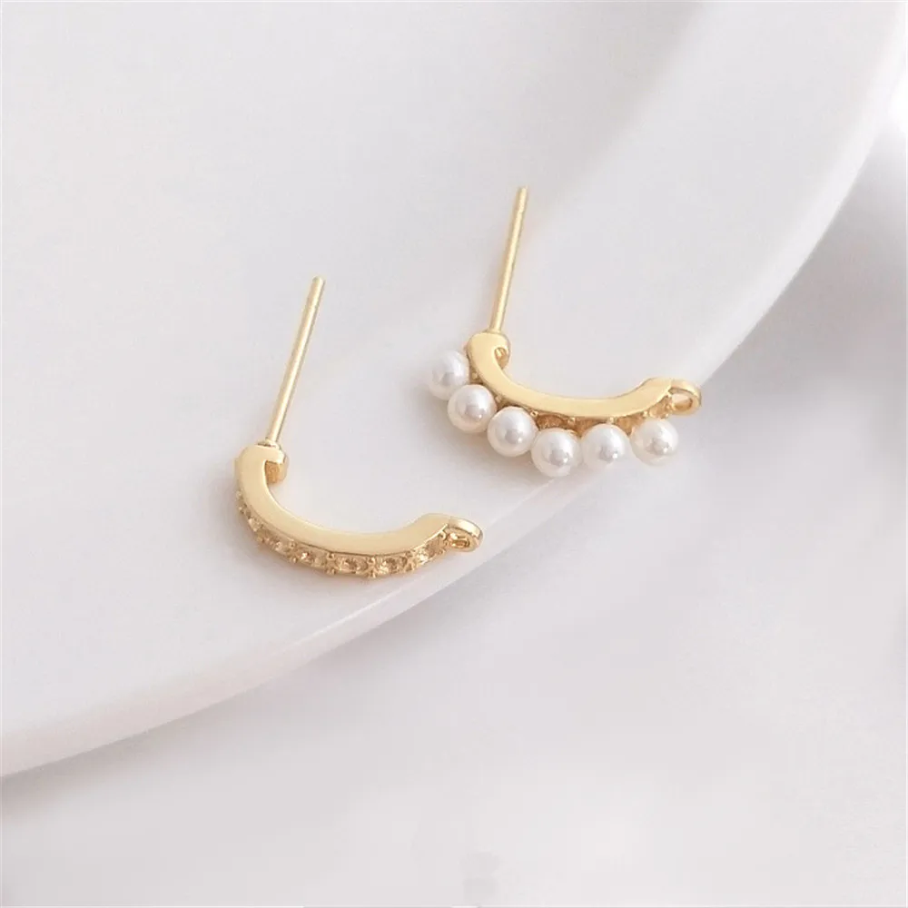 14K Gold Filled Plated C-shaped belt hanging 925 silver needle earrings diy sticky millet beads small pearl earrings accessories
14K Gold Filled Plated C-shaped belt hanging 925 silver needle earrings diy sticky millet beads small pearl earrings accessories