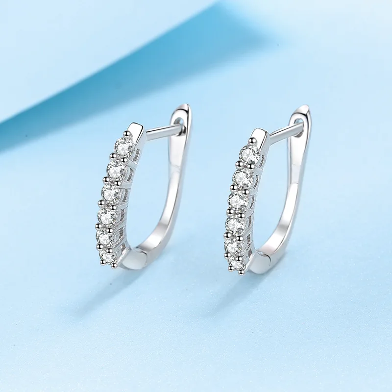 Hoops 100% 925 Sterling Silver Single Row Moissanite Stud Earrings Girls Wedding Jewelry Sparkling Anniversary Gift
Hoops 100% 925 Sterling Silver Single Row Moissanite Stud Earrings Girls Wedding Jewelry Sparkling Anniversary Gift