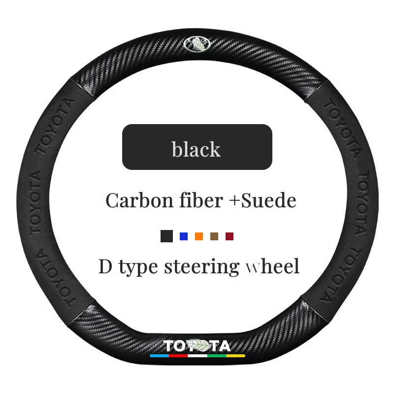 Car Carbon Fiber Steering Wheel Cover Non-slip For Toyota Land Vios Yaris Cruiser 200 FJ200 Previa RAV4 Corolla accessorie 
Car Carbon Fiber Steering Wheel Cover Non-slip For Toyota Land Vios Yaris Cruiser 200 FJ200 Previa RAV4 Corolla accessorie