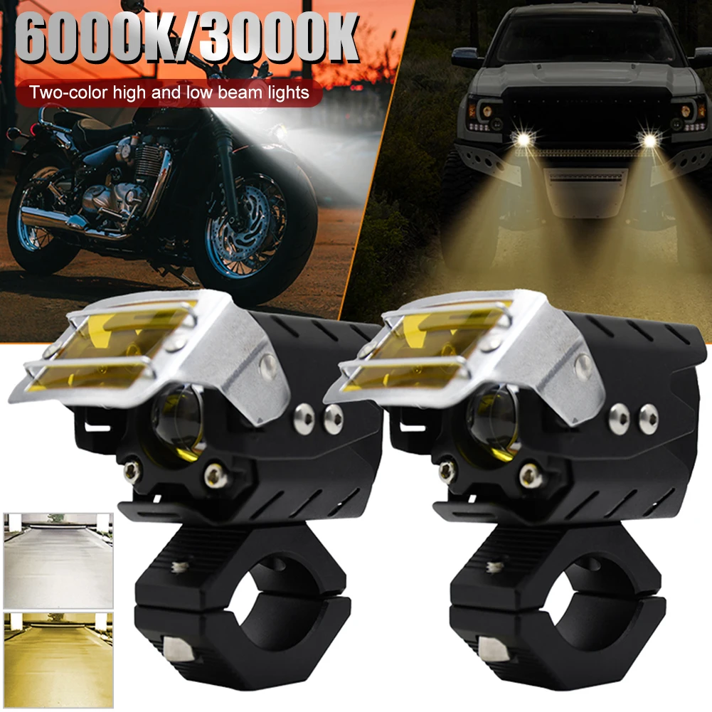 2PCS Motorcycle Spot Lights CREE LED Motorcycle Headlight White Amber Two Color Driving Spotlight High and Low Beam Waterproof
2PCS Motorcycle Spot Lights CREE LED Motorcycle Headlight White Amber Two Color Driving Spotlight High and Low Beam Waterproof