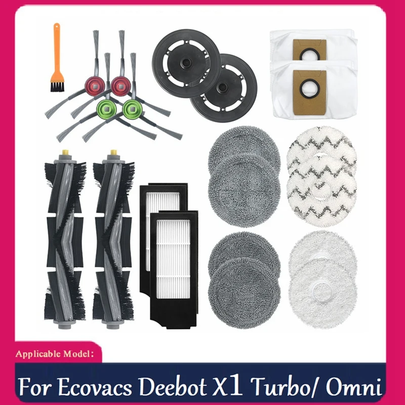 21Pcs Main Side Brush Mop Cloth Dust Bag HEPA Filter For Ecovacs Deebot X1 Turbo/ Omni Robot Vacuum Cleaner Accessories
21Pcs Main Side Brush Mop Cloth Dust Bag HEPA Filter For Ecovacs Deebot X1 Turbo/ Omni Robot Vacuum Cleaner Accessories