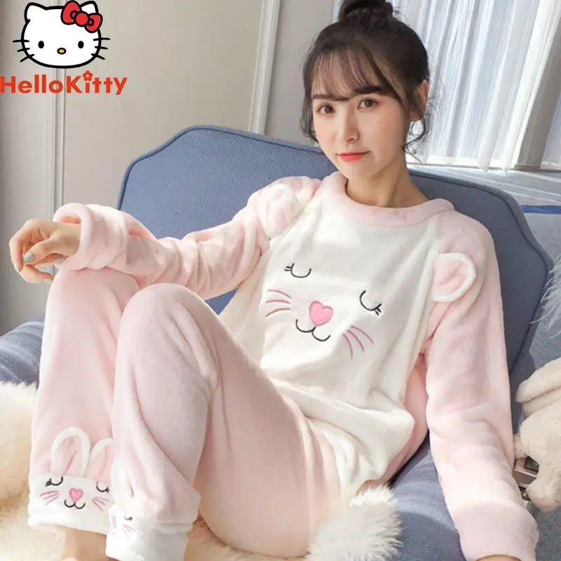 Пижама Hello Kittys женская, Sanrios, Осень-зима, аниме, фланелевая, кавайная девочка, мультяшный, утепленный, коралловый флисовый спортивный костюм, ...
Пижама Hello Kittys женская, Sanrios, Осень-зима, аниме, фланелевая, кавайная девочка, мультяшный, утепленный, коралловый флисовый спортивный костюм, ...